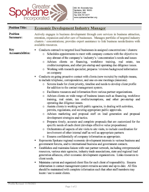 Economic Development Industry Manager - photo