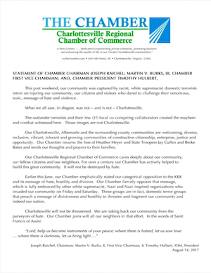 Chamber Response to Charlottesville Violence - photo
