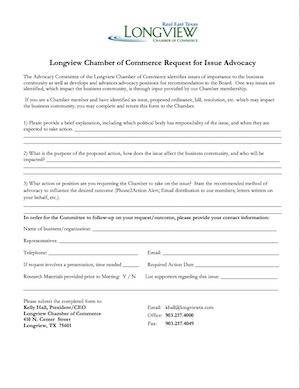 Request for Issue Advocacy Form - photo