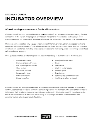 Kitchen Council Incubator Overview - photo
