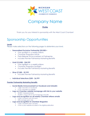 Sponsorship Package - Michigan West Coast Chamber of Commerce - photo