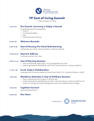 YP Cost of Living Summit Agenda - photo