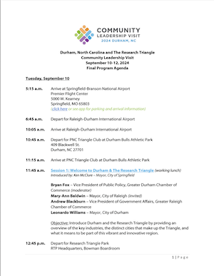 Community Leadership Visit to Durham, NC - photo