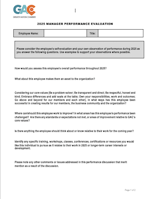 Manager Performance Evaluation - Greater Akron Chamber - photo