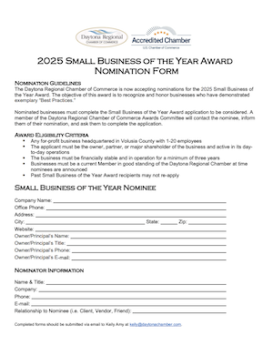 Small Business of the Year Award Forms - photo