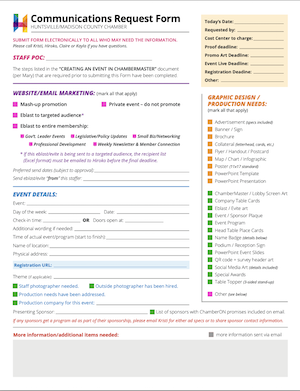 Communications Request Form - photo