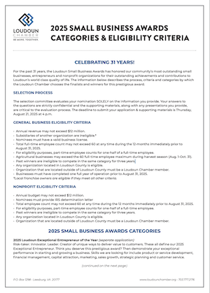 Small Business Awards Categories and Eligibility Criteria - photo