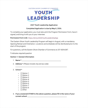 2027 Youth Leadership Program Application - photo