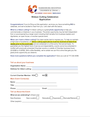 Ribbon Cutting Celebration Application - photo